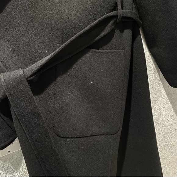 Womens Theory Black Wool Cashmere Coat | Size:L - Picture 3 of 7